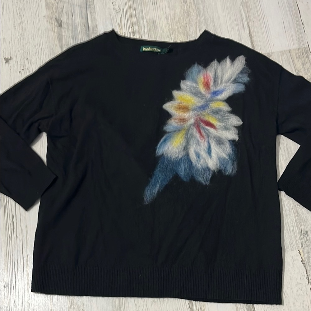 Troubadour floral Lambswool Blend Sweater Size XS